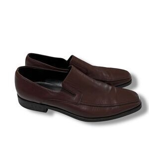 Monte Rosso Men's Luca Loafers Dress Shoes Brown Leather Slip On Size 11 M